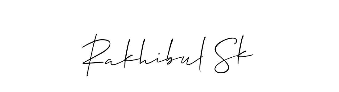 Allison_Script is a professional signature style that is perfect for those who want to add a touch of class to their signature. It is also a great choice for those who want to make their signature more unique. Get Rakhibul Sk name to fancy signature for free. Rakhibul Sk signature style 2 images and pictures png