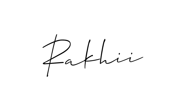The best way (Allison_Script) to make a short signature is to pick only two or three words in your name. The name Rakhii include a total of six letters. For converting this name. Rakhii signature style 2 images and pictures png