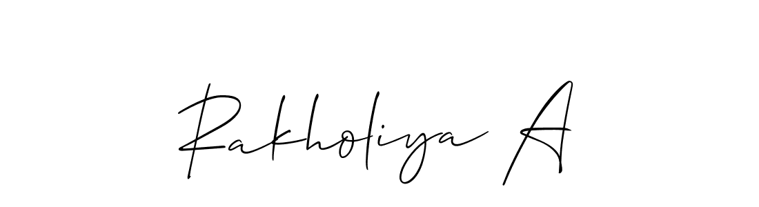 How to Draw Rakholiya A signature style? Allison_Script is a latest design signature styles for name Rakholiya A. Rakholiya A signature style 2 images and pictures png