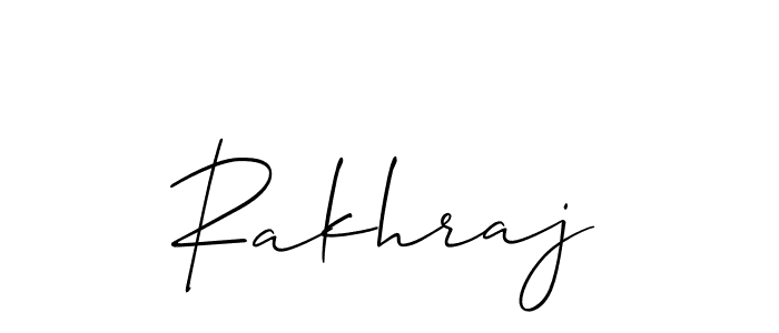 Use a signature maker to create a handwritten signature online. With this signature software, you can design (Allison_Script) your own signature for name Rakhraj. Rakhraj signature style 2 images and pictures png