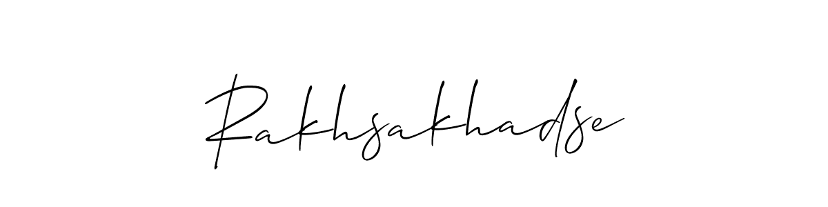 Design your own signature with our free online signature maker. With this signature software, you can create a handwritten (Allison_Script) signature for name Rakhsakhadse. Rakhsakhadse signature style 2 images and pictures png