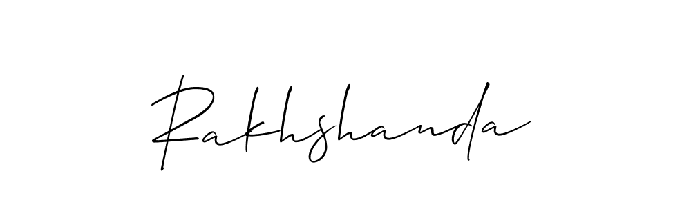 Make a beautiful signature design for name Rakhshanda. With this signature (Allison_Script) style, you can create a handwritten signature for free. Rakhshanda signature style 2 images and pictures png