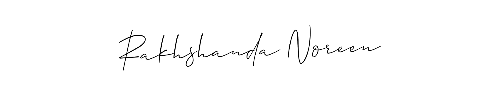Also we have Rakhshanda Noreen name is the best signature style. Create professional handwritten signature collection using Allison_Script autograph style. Rakhshanda Noreen signature style 2 images and pictures png