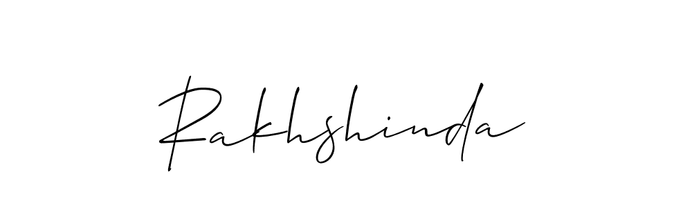 Create a beautiful signature design for name Rakhshinda. With this signature (Allison_Script) fonts, you can make a handwritten signature for free. Rakhshinda signature style 2 images and pictures png