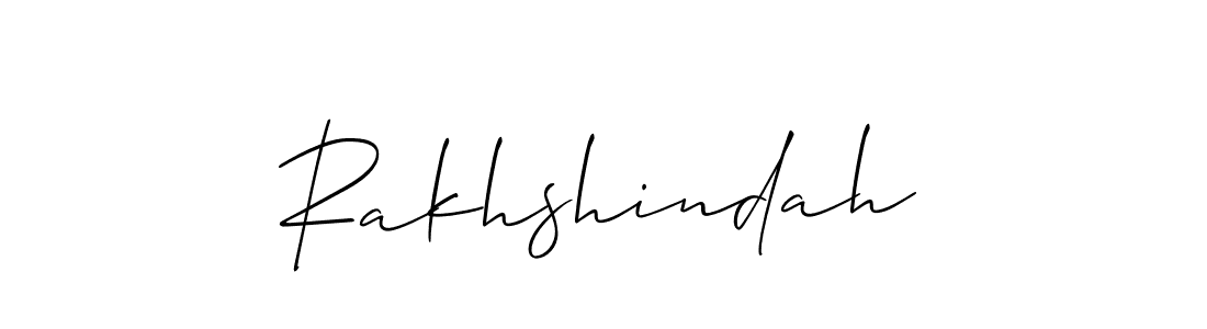 Make a beautiful signature design for name Rakhshindah. With this signature (Allison_Script) style, you can create a handwritten signature for free. Rakhshindah signature style 2 images and pictures png