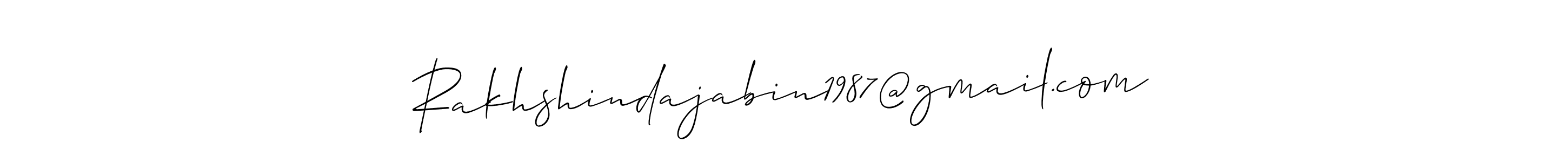 Use a signature maker to create a handwritten signature online. With this signature software, you can design (Allison_Script) your own signature for name Rakhshindajabin1987@gmail.com. Rakhshindajabin1987@gmail.com signature style 2 images and pictures png