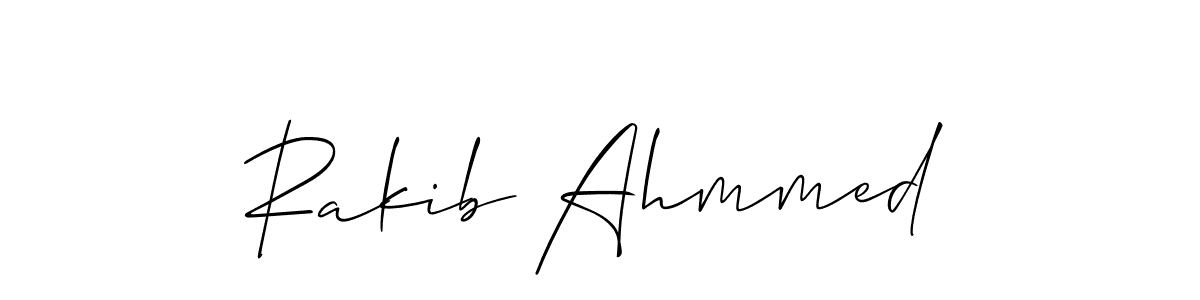 How to make Rakib Ahmmed name signature. Use Allison_Script style for creating short signs online. This is the latest handwritten sign. Rakib Ahmmed signature style 2 images and pictures png