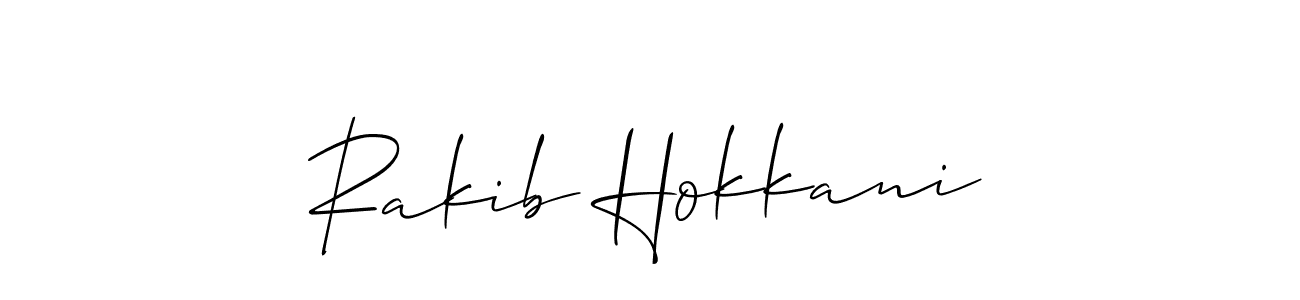 How to make Rakib Hokkani signature? Allison_Script is a professional autograph style. Create handwritten signature for Rakib Hokkani name. Rakib Hokkani signature style 2 images and pictures png