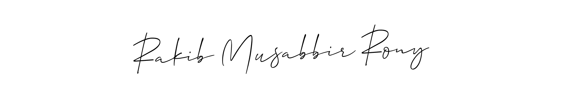 if you are searching for the best signature style for your name Rakib Musabbir Rony. so please give up your signature search. here we have designed multiple signature styles  using Allison_Script. Rakib Musabbir Rony signature style 2 images and pictures png