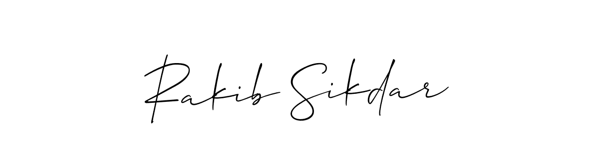 The best way (Allison_Script) to make a short signature is to pick only two or three words in your name. The name Rakib Sikdar include a total of six letters. For converting this name. Rakib Sikdar signature style 2 images and pictures png