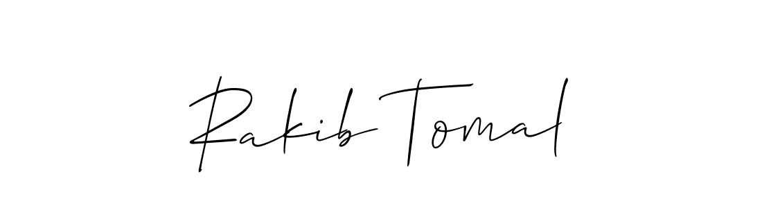 Use a signature maker to create a handwritten signature online. With this signature software, you can design (Allison_Script) your own signature for name Rakib Tomal. Rakib Tomal signature style 2 images and pictures png