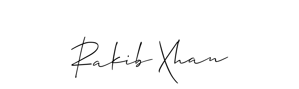 How to make Rakib Xhan name signature. Use Allison_Script style for creating short signs online. This is the latest handwritten sign. Rakib Xhan signature style 2 images and pictures png