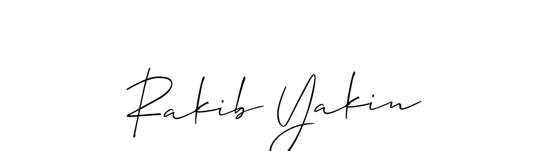 Design your own signature with our free online signature maker. With this signature software, you can create a handwritten (Allison_Script) signature for name Rakib Yakin. Rakib Yakin signature style 2 images and pictures png