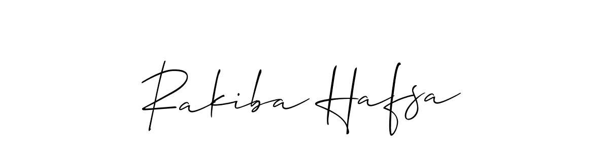 Allison_Script is a professional signature style that is perfect for those who want to add a touch of class to their signature. It is also a great choice for those who want to make their signature more unique. Get Rakiba Hafsa name to fancy signature for free. Rakiba Hafsa signature style 2 images and pictures png