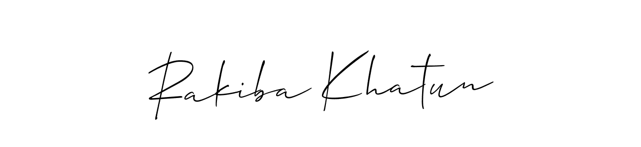 It looks lik you need a new signature style for name Rakiba Khatun. Design unique handwritten (Allison_Script) signature with our free signature maker in just a few clicks. Rakiba Khatun signature style 2 images and pictures png