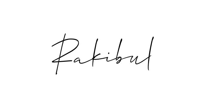 Create a beautiful signature design for name Rakibul. With this signature (Allison_Script) fonts, you can make a handwritten signature for free. Rakibul signature style 2 images and pictures png