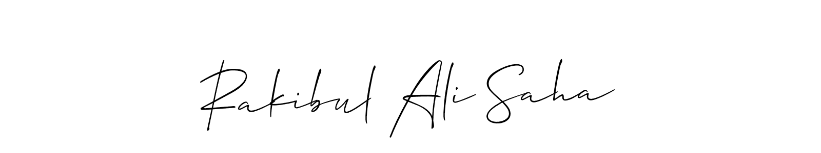 How to make Rakibul Ali Saha name signature. Use Allison_Script style for creating short signs online. This is the latest handwritten sign. Rakibul Ali Saha signature style 2 images and pictures png