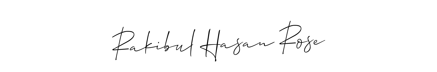 Create a beautiful signature design for name Rakibul Hasan Rose. With this signature (Allison_Script) fonts, you can make a handwritten signature for free. Rakibul Hasan Rose signature style 2 images and pictures png