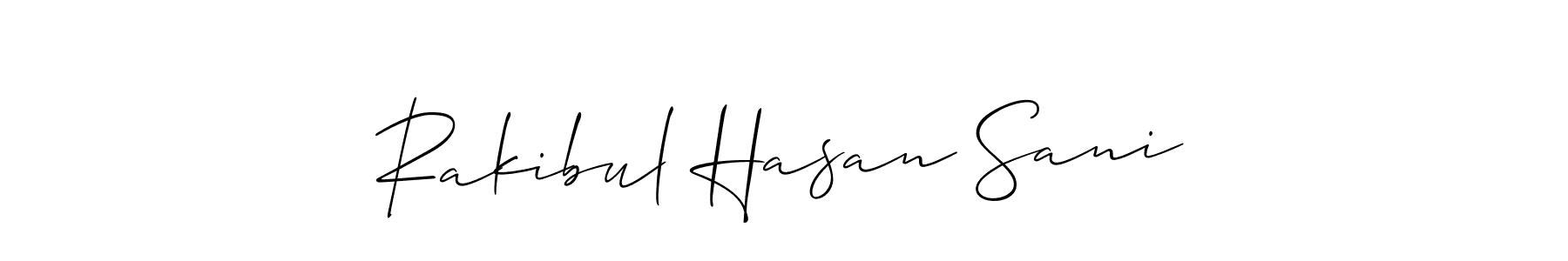 The best way (Allison_Script) to make a short signature is to pick only two or three words in your name. The name Rakibul Hasan Sani include a total of six letters. For converting this name. Rakibul Hasan Sani signature style 2 images and pictures png