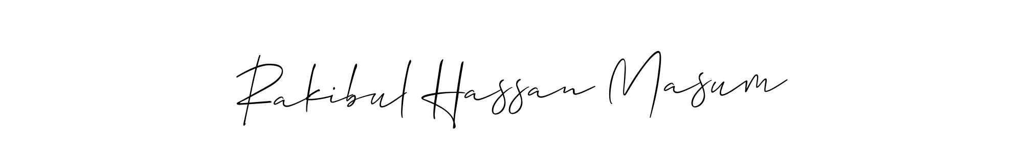 Allison_Script is a professional signature style that is perfect for those who want to add a touch of class to their signature. It is also a great choice for those who want to make their signature more unique. Get Rakibul Hassan Masum name to fancy signature for free. Rakibul Hassan Masum signature style 2 images and pictures png