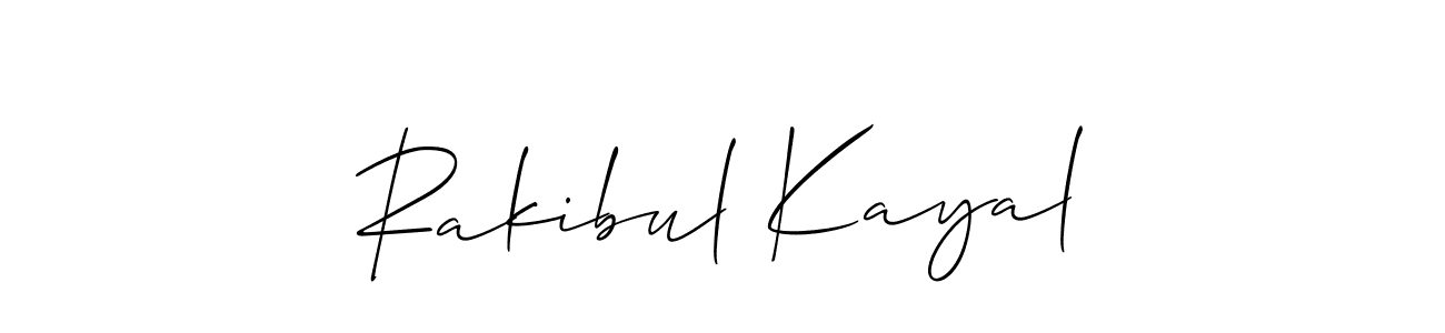 if you are searching for the best signature style for your name Rakibul Kayal. so please give up your signature search. here we have designed multiple signature styles  using Allison_Script. Rakibul Kayal signature style 2 images and pictures png