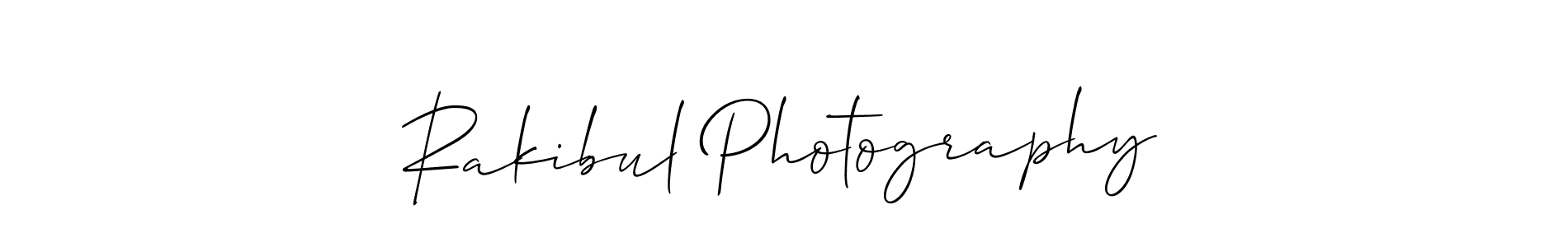 Use a signature maker to create a handwritten signature online. With this signature software, you can design (Allison_Script) your own signature for name Rakibul Photography. Rakibul Photography signature style 2 images and pictures png