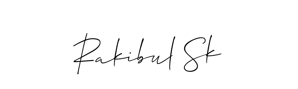 Make a beautiful signature design for name Rakibul Sk. With this signature (Allison_Script) style, you can create a handwritten signature for free. Rakibul Sk signature style 2 images and pictures png