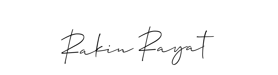 Make a beautiful signature design for name Rakin Rayat. With this signature (Allison_Script) style, you can create a handwritten signature for free. Rakin Rayat signature style 2 images and pictures png