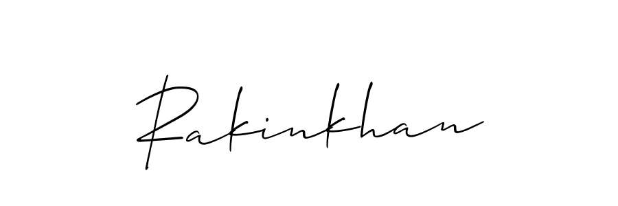 Create a beautiful signature design for name Rakinkhan. With this signature (Allison_Script) fonts, you can make a handwritten signature for free. Rakinkhan signature style 2 images and pictures png