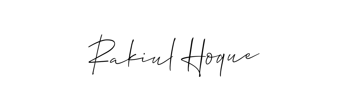 Use a signature maker to create a handwritten signature online. With this signature software, you can design (Allison_Script) your own signature for name Rakiul Hoque. Rakiul Hoque signature style 2 images and pictures png