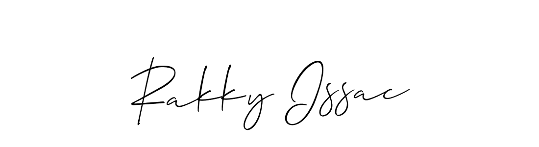 The best way (Allison_Script) to make a short signature is to pick only two or three words in your name. The name Rakky Issac include a total of six letters. For converting this name. Rakky Issac signature style 2 images and pictures png
