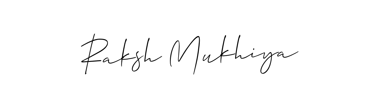 You should practise on your own different ways (Allison_Script) to write your name (Raksh Mukhiya) in signature. don't let someone else do it for you. Raksh Mukhiya signature style 2 images and pictures png