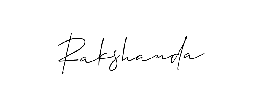 How to make Rakshanda name signature. Use Allison_Script style for creating short signs online. This is the latest handwritten sign. Rakshanda signature style 2 images and pictures png