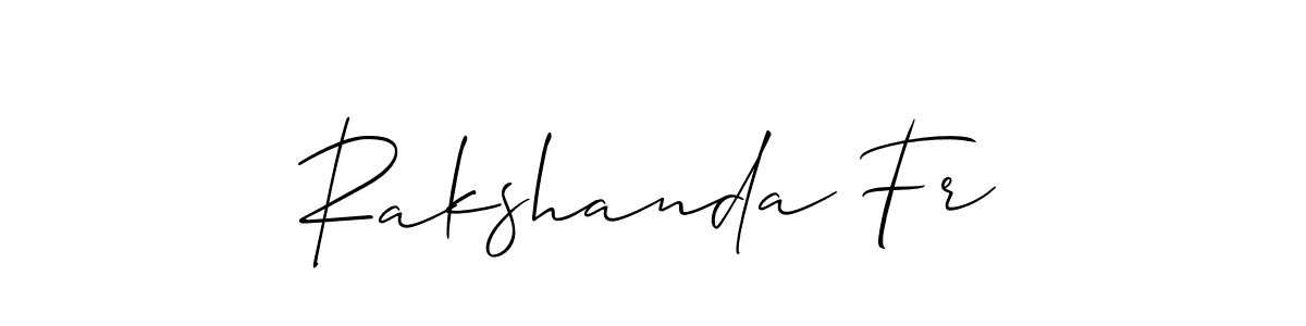 if you are searching for the best signature style for your name Rakshanda Fr. so please give up your signature search. here we have designed multiple signature styles  using Allison_Script. Rakshanda Fr signature style 2 images and pictures png