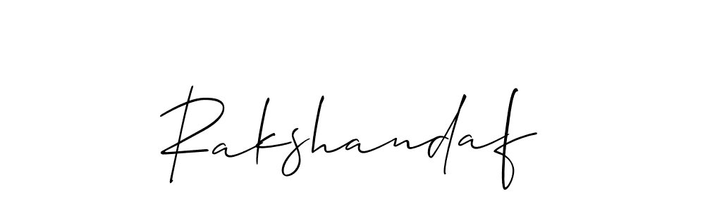 The best way (Allison_Script) to make a short signature is to pick only two or three words in your name. The name Rakshandaf include a total of six letters. For converting this name. Rakshandaf signature style 2 images and pictures png