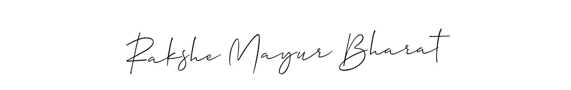 Use a signature maker to create a handwritten signature online. With this signature software, you can design (Allison_Script) your own signature for name Rakshe Mayur Bharat. Rakshe Mayur Bharat signature style 2 images and pictures png