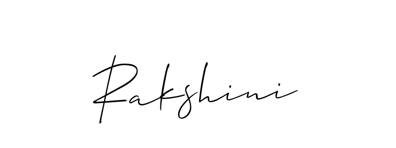 Design your own signature with our free online signature maker. With this signature software, you can create a handwritten (Allison_Script) signature for name Rakshini. Rakshini signature style 2 images and pictures png