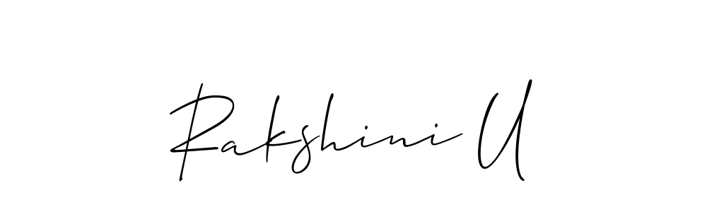 Check out images of Autograph of Rakshini U name. Actor Rakshini U Signature Style. Allison_Script is a professional sign style online. Rakshini U signature style 2 images and pictures png