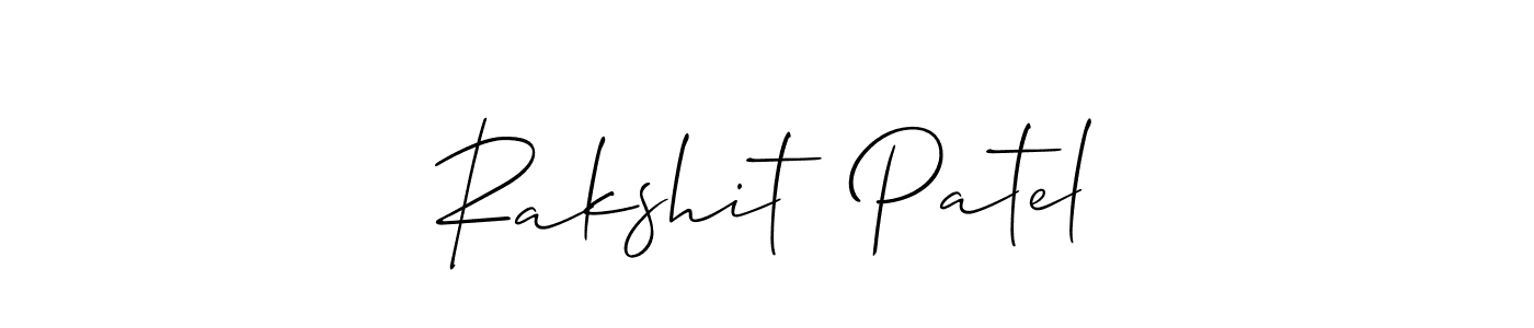 Make a beautiful signature design for name Rakshit  Patel. With this signature (Allison_Script) style, you can create a handwritten signature for free. Rakshit  Patel signature style 2 images and pictures png