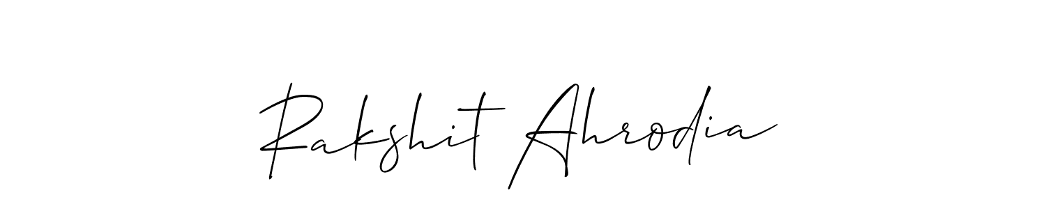 Create a beautiful signature design for name Rakshit Ahrodia. With this signature (Allison_Script) fonts, you can make a handwritten signature for free. Rakshit Ahrodia signature style 2 images and pictures png