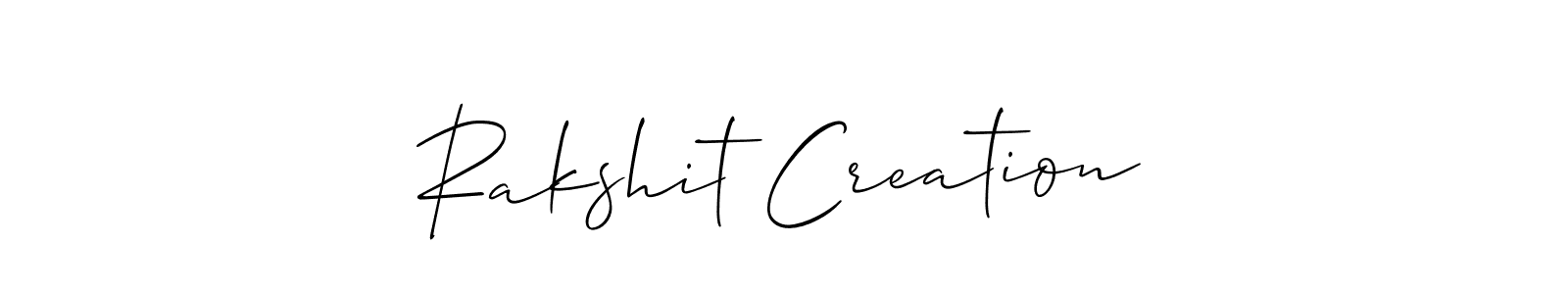 Also You can easily find your signature by using the search form. We will create Rakshit Creation name handwritten signature images for you free of cost using Allison_Script sign style. Rakshit Creation signature style 2 images and pictures png