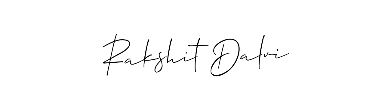 The best way (Allison_Script) to make a short signature is to pick only two or three words in your name. The name Rakshit Dalvi include a total of six letters. For converting this name. Rakshit Dalvi signature style 2 images and pictures png