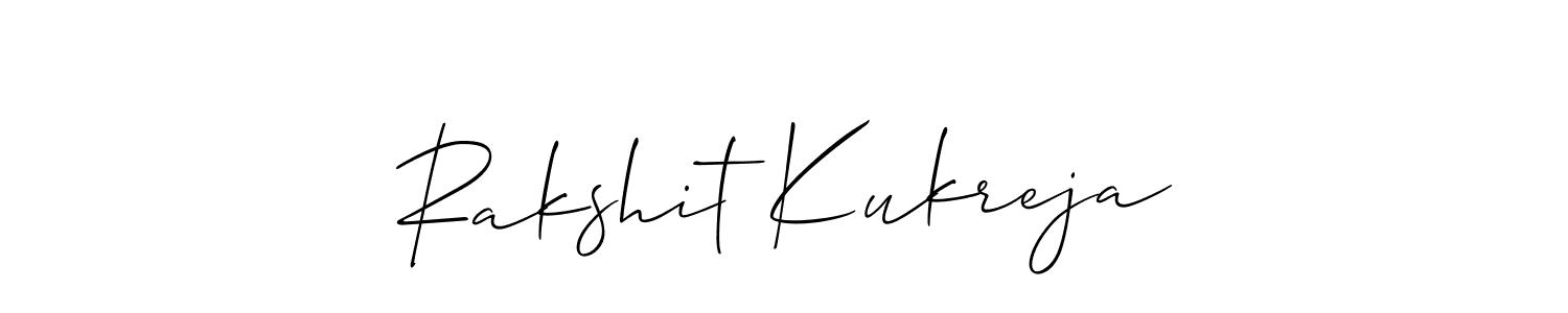 Also You can easily find your signature by using the search form. We will create Rakshit Kukreja name handwritten signature images for you free of cost using Allison_Script sign style. Rakshit Kukreja signature style 2 images and pictures png
