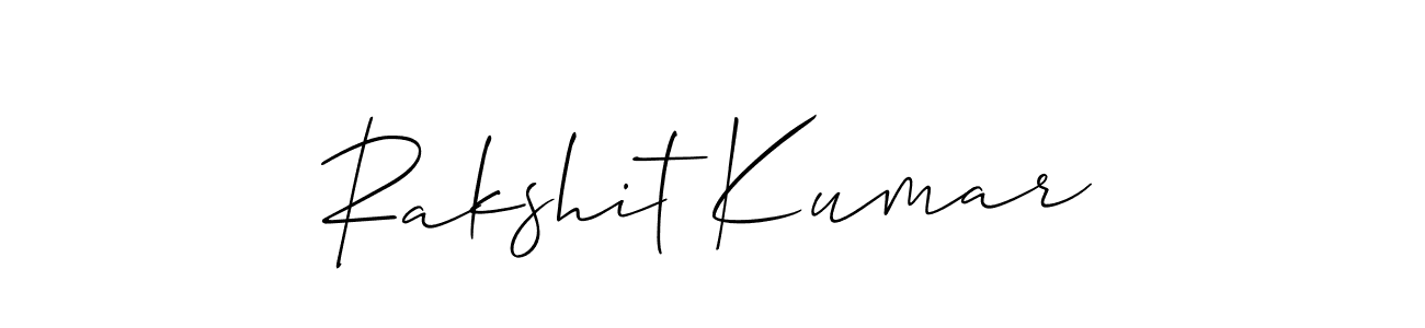 How to make Rakshit Kumar signature? Allison_Script is a professional autograph style. Create handwritten signature for Rakshit Kumar name. Rakshit Kumar signature style 2 images and pictures png