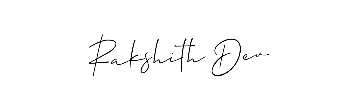 Rakshith Dev stylish signature style. Best Handwritten Sign (Allison_Script) for my name. Handwritten Signature Collection Ideas for my name Rakshith Dev. Rakshith Dev signature style 2 images and pictures png