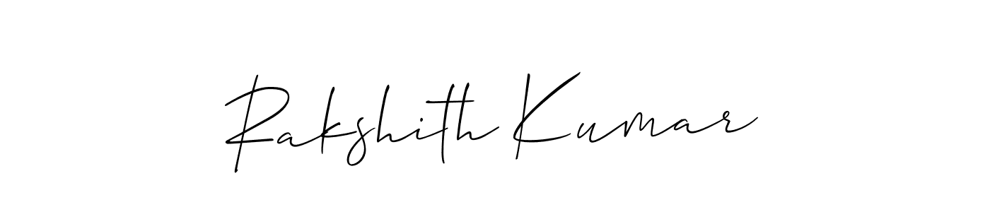 Use a signature maker to create a handwritten signature online. With this signature software, you can design (Allison_Script) your own signature for name Rakshith Kumar. Rakshith Kumar signature style 2 images and pictures png