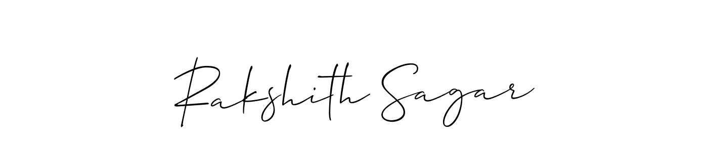 Allison_Script is a professional signature style that is perfect for those who want to add a touch of class to their signature. It is also a great choice for those who want to make their signature more unique. Get Rakshith Sagar name to fancy signature for free. Rakshith Sagar signature style 2 images and pictures png