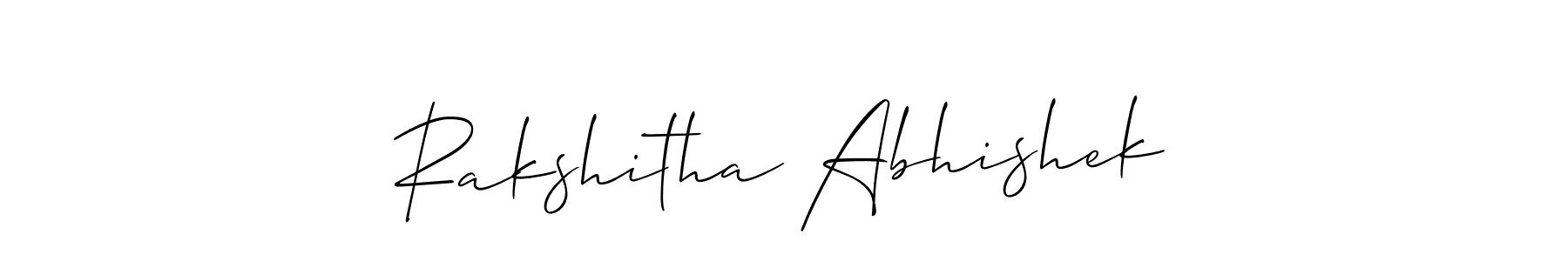 Design your own signature with our free online signature maker. With this signature software, you can create a handwritten (Allison_Script) signature for name Rakshitha Abhishek. Rakshitha Abhishek signature style 2 images and pictures png