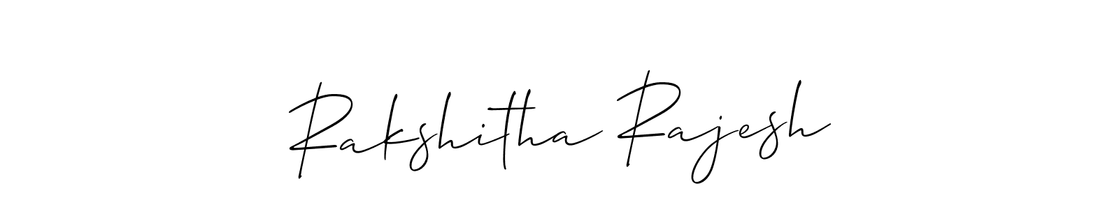 Also we have Rakshitha Rajesh name is the best signature style. Create professional handwritten signature collection using Allison_Script autograph style. Rakshitha Rajesh signature style 2 images and pictures png