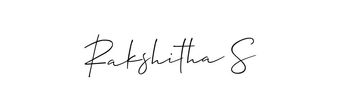 Create a beautiful signature design for name Rakshitha S. With this signature (Allison_Script) fonts, you can make a handwritten signature for free. Rakshitha S signature style 2 images and pictures png